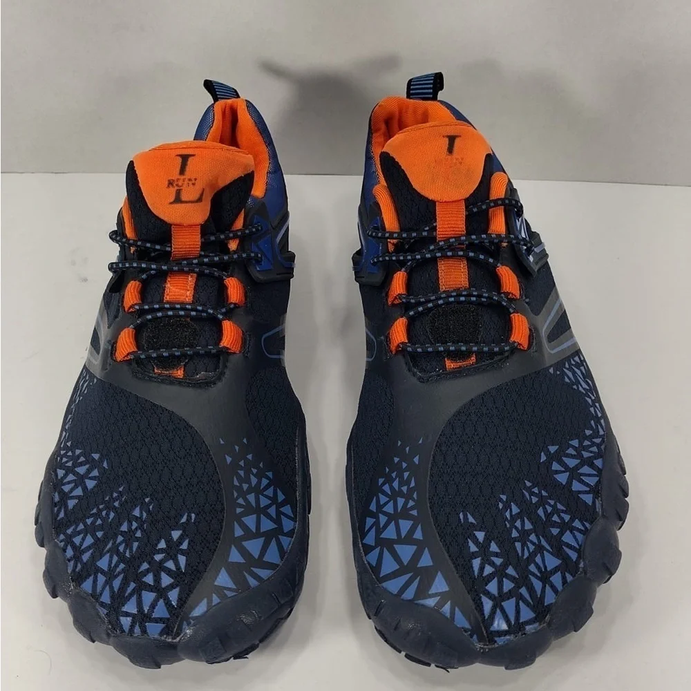 Run L Blue and Orange Running Shoes size 7 pre owned Exellent condition